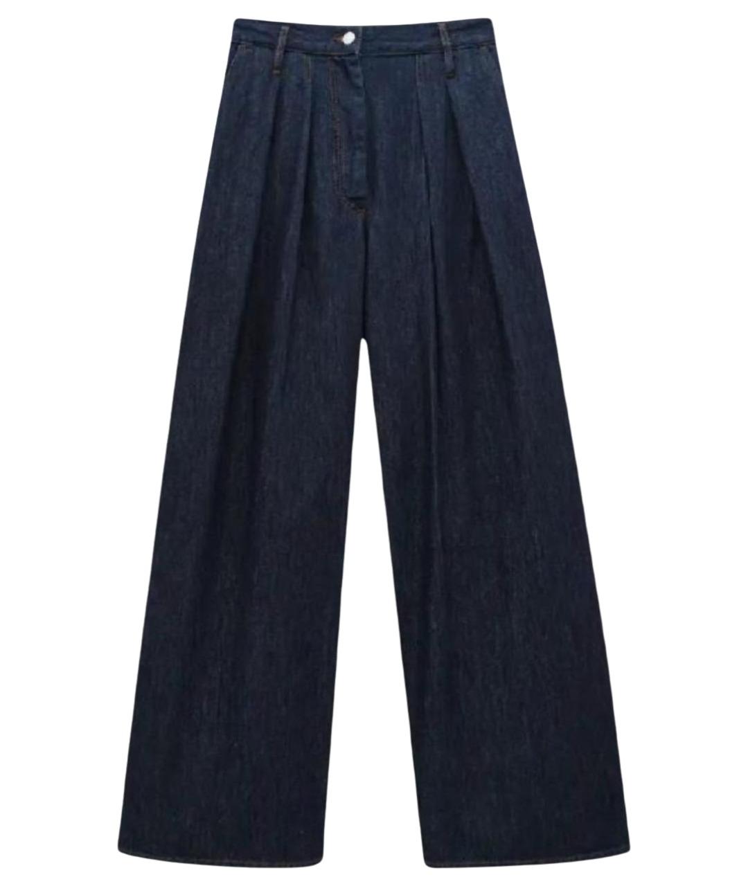 DRIES VAN NOTEN Темно-синие хлопковые джинсы клеш, фото 1