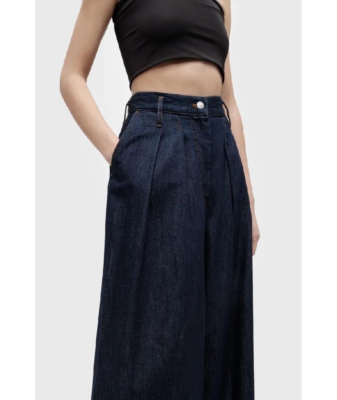 DRIES VAN NOTEN Темно-синие хлопковые джинсы клеш, фото 3