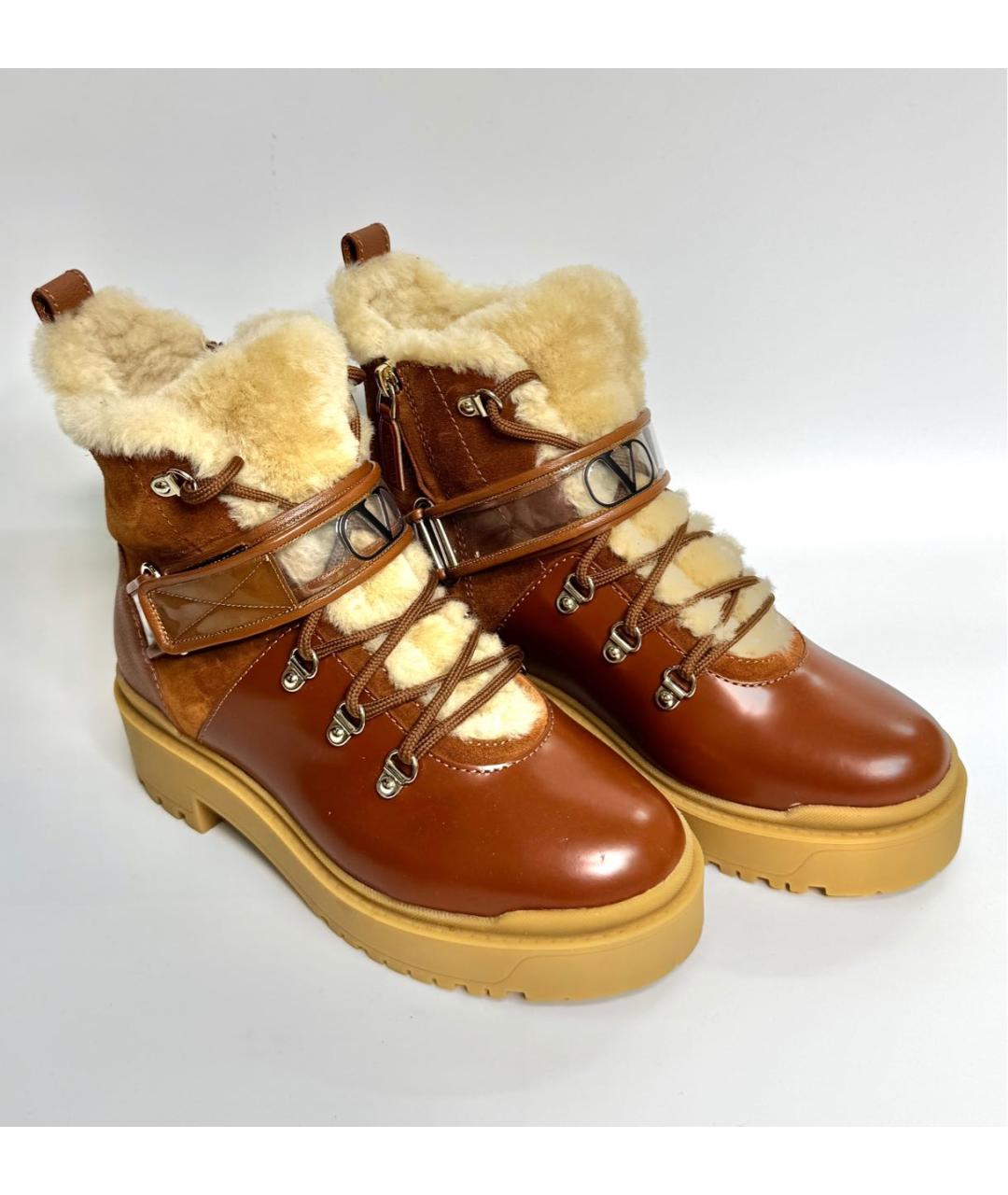 VALENTINO Оранжевое кожаные ботинки, фото 3