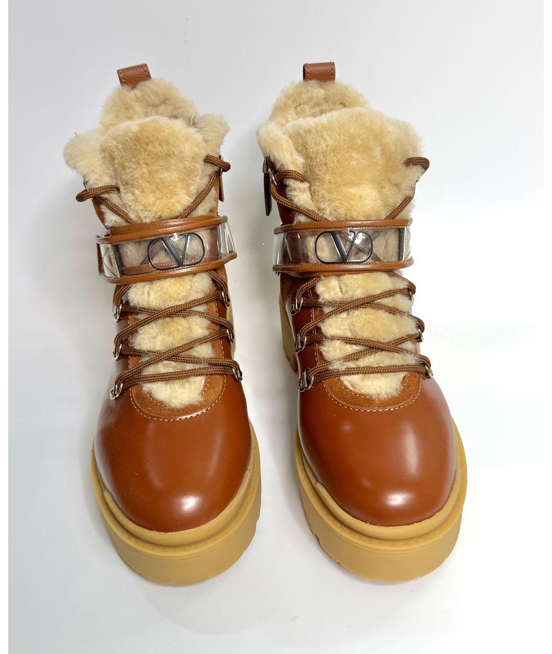 VALENTINO Оранжевое кожаные ботинки, фото 2