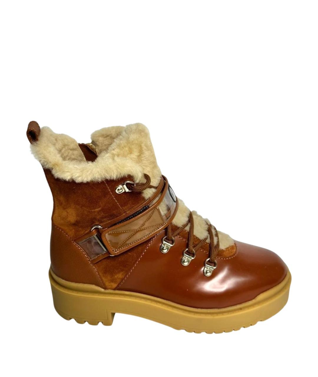 VALENTINO Оранжевое кожаные ботинки, фото 1