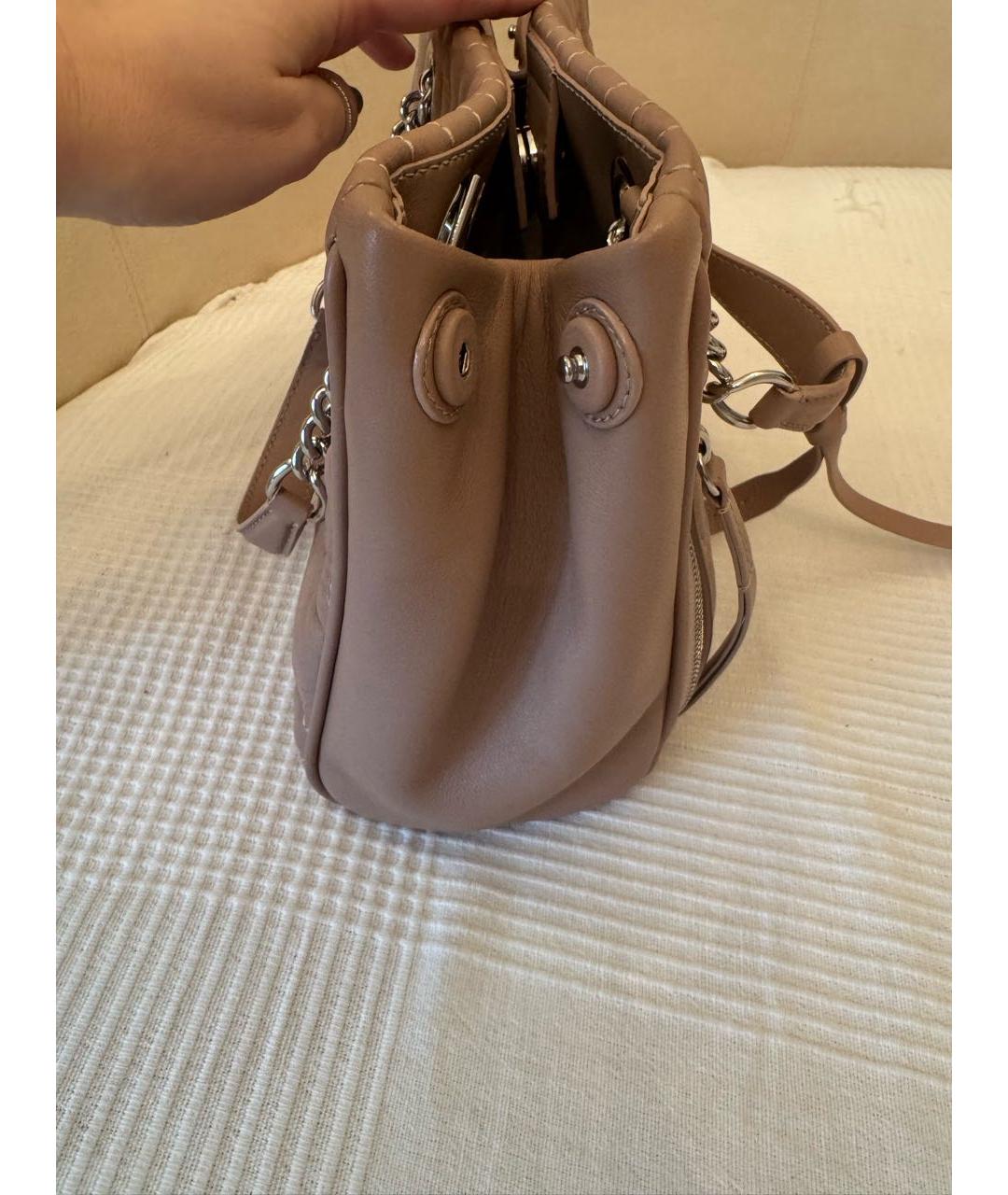 JIMMY CHOO Розовая кожаная сумка тоут, фото 2