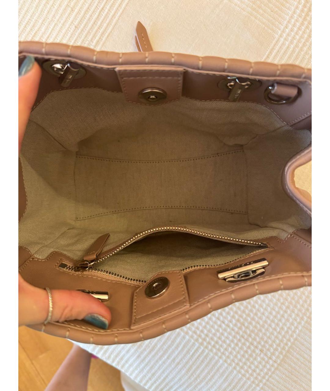 JIMMY CHOO Розовая кожаная сумка тоут, фото 4