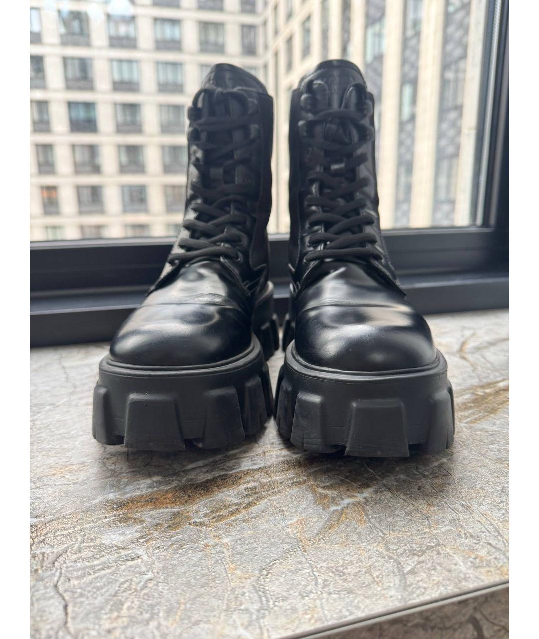 PRADA Черные кожаные ботинки, фото 2