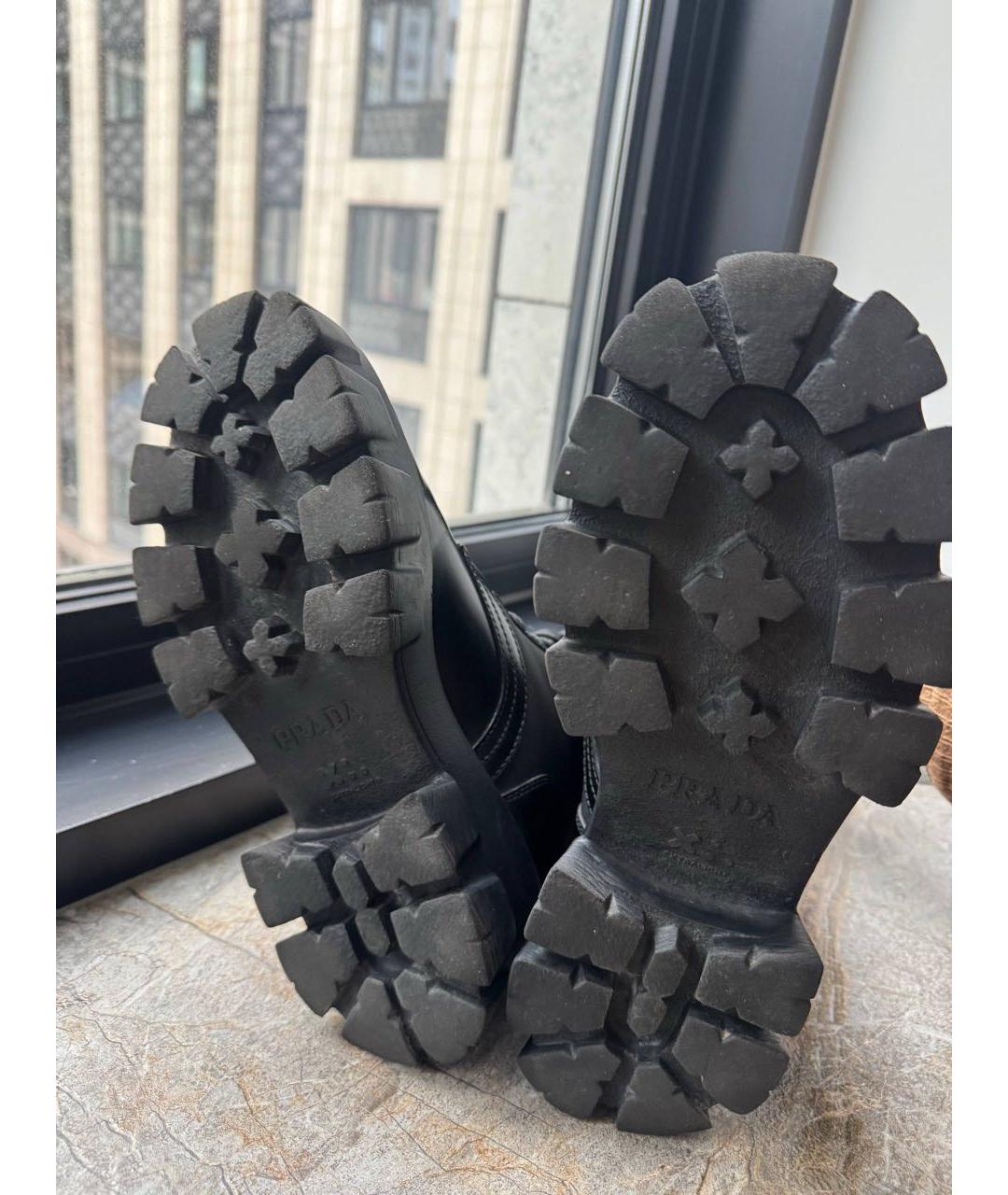 PRADA Черные кожаные ботинки, фото 5