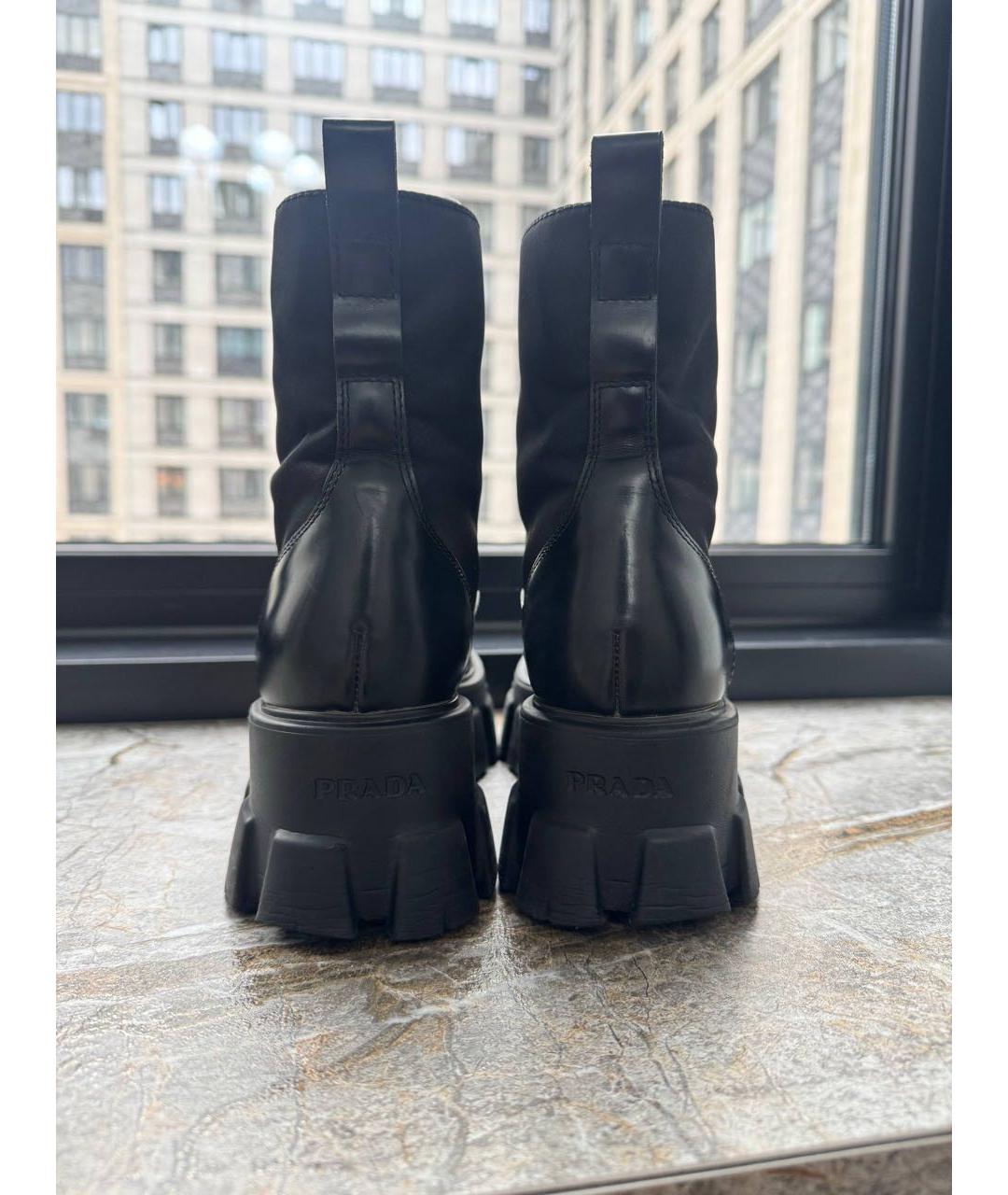 PRADA Черные кожаные ботинки, фото 4