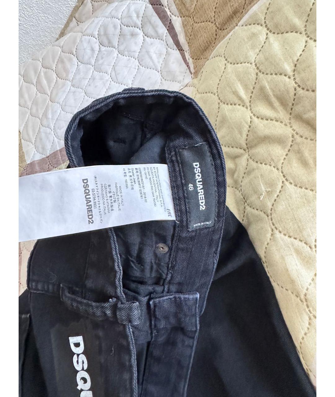 DSQUARED2 Черные хлопковые повседневные брюки, фото 4