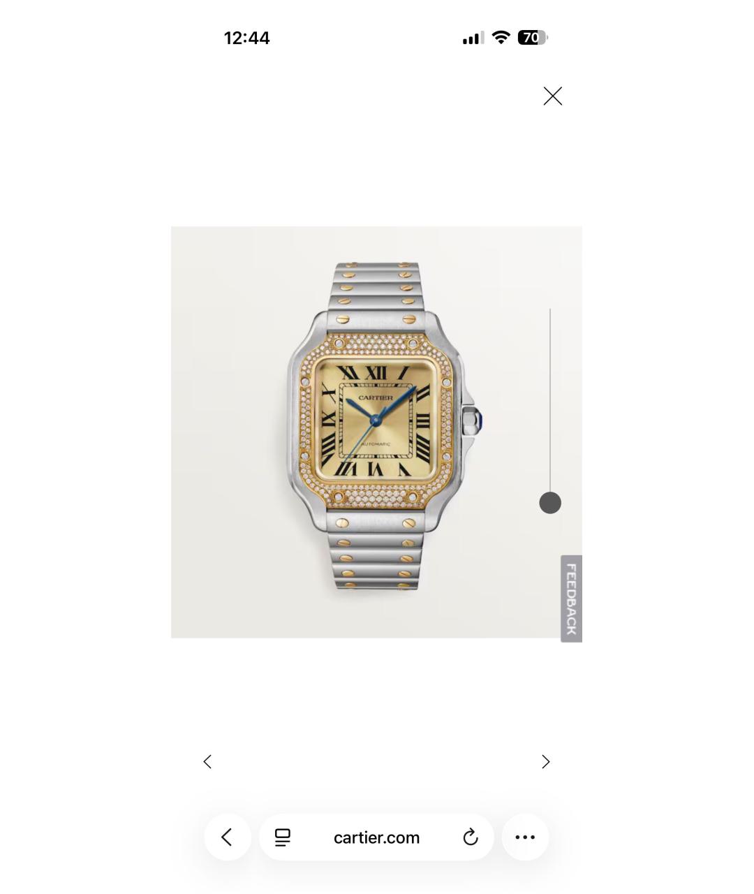 CARTIER Серебряные часы из желтого золота, фото 9