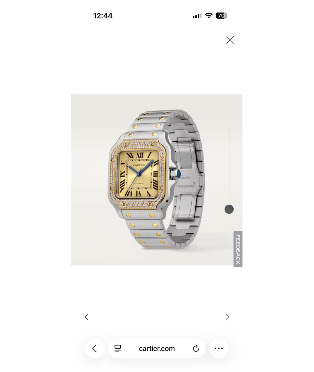 CARTIER Серебряные часы из желтого золота, фото 2