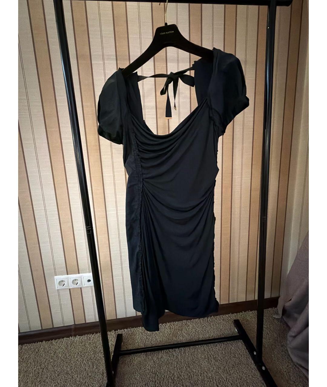 LOUIS VUITTON Черное полиэстеровое вечернее платье, фото 9