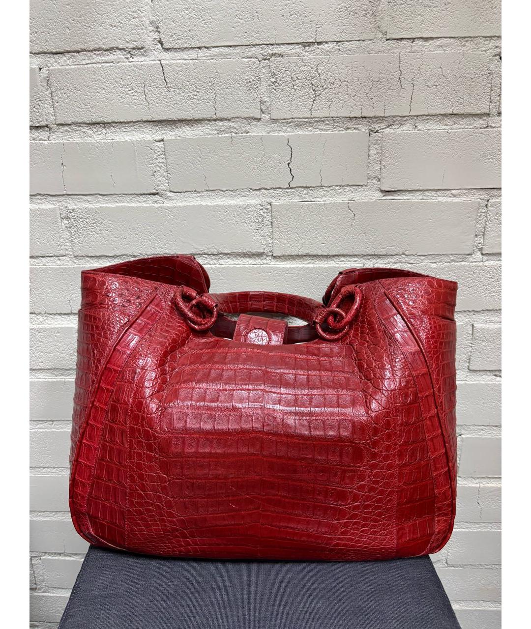 NANCY GONZALEZ Бордовая кожаная сумка с короткими ручками, фото 2