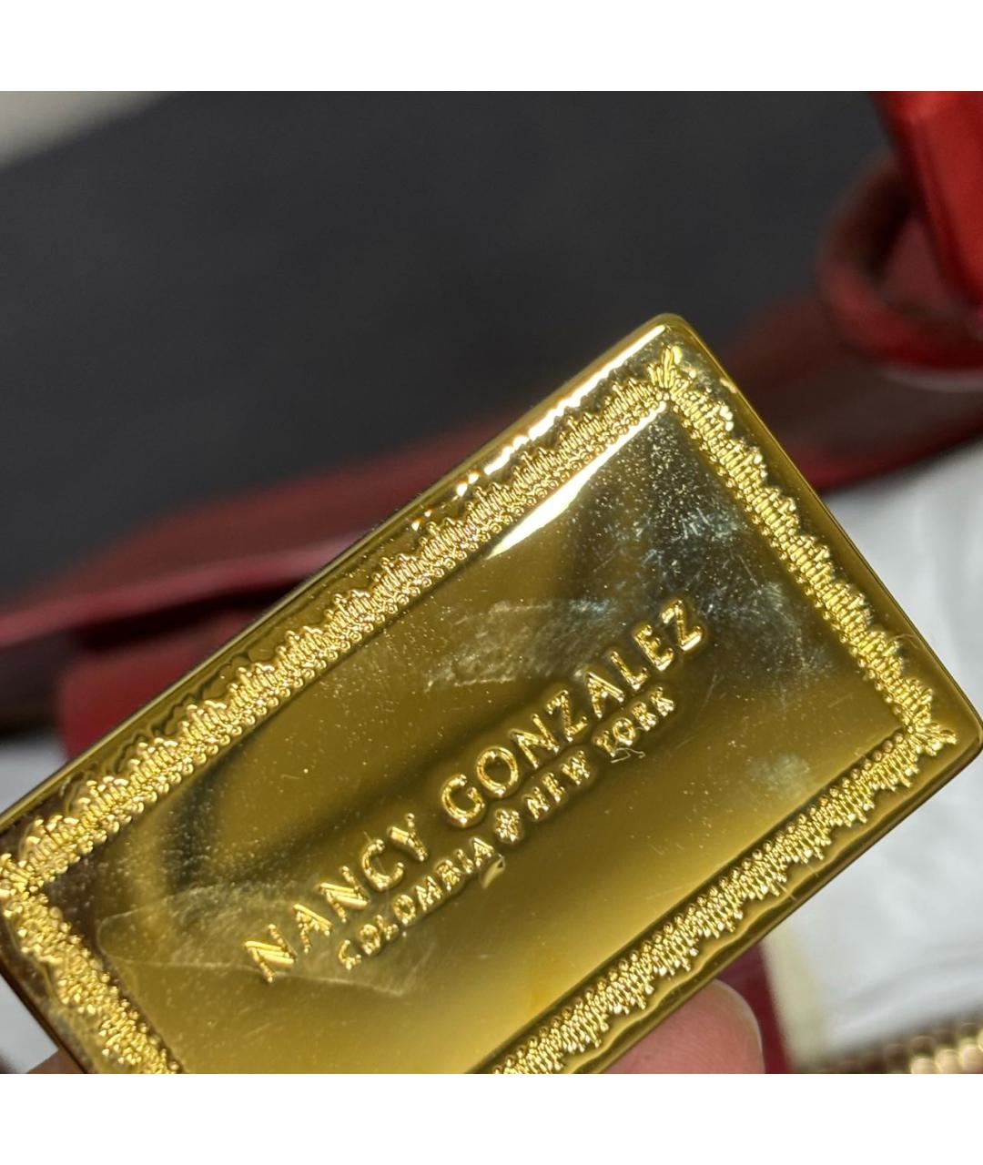 NANCY GONZALEZ Бордовая кожаная сумка с короткими ручками, фото 6