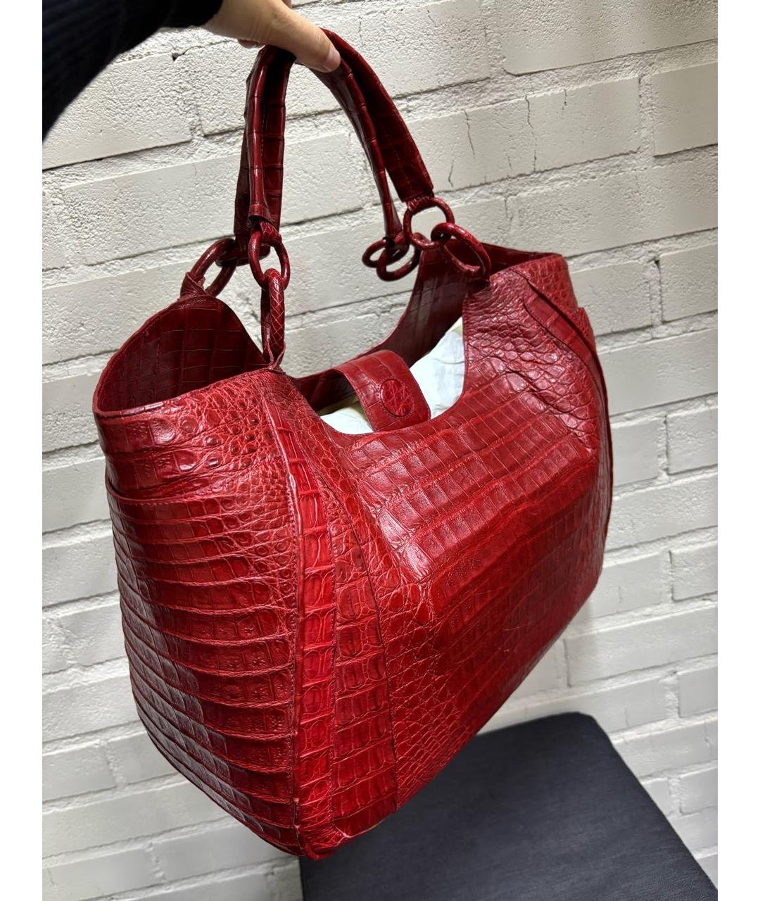 NANCY GONZALEZ Бордовая кожаная сумка с короткими ручками, фото 4