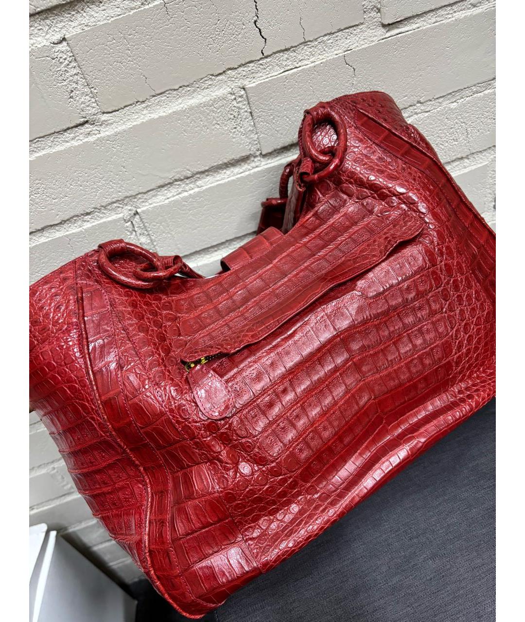 NANCY GONZALEZ Бордовая кожаная сумка с короткими ручками, фото 5