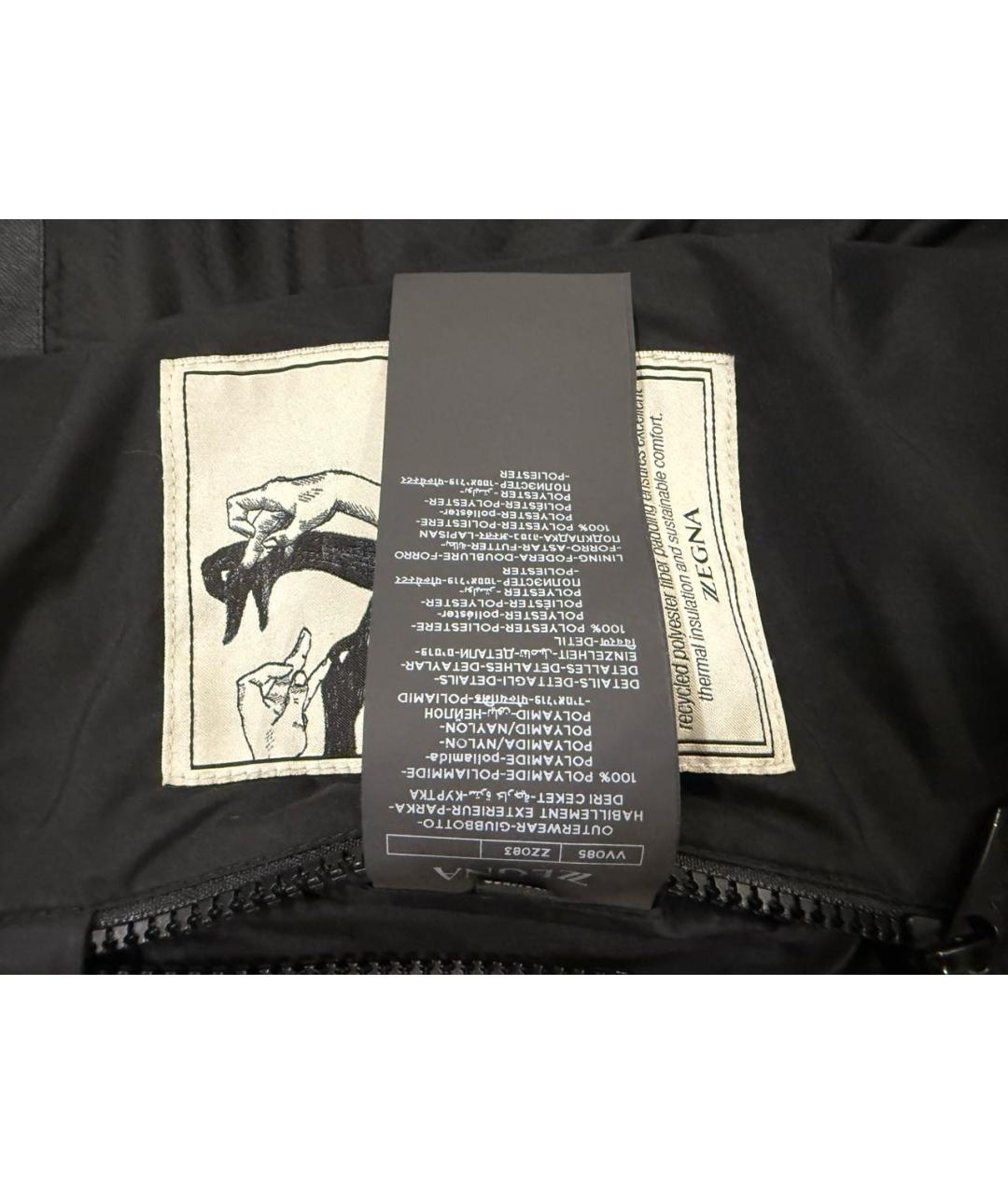 ZZEGNA Черный полиэстеровый пуховик, фото 5