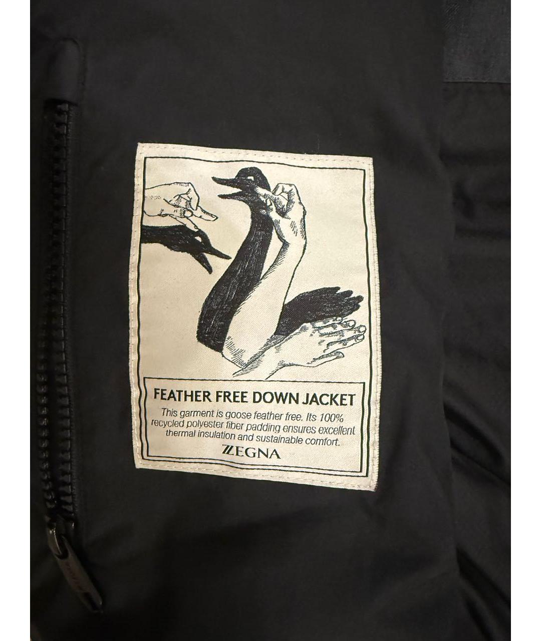 ZZEGNA Черный полиэстеровый пуховик, фото 6