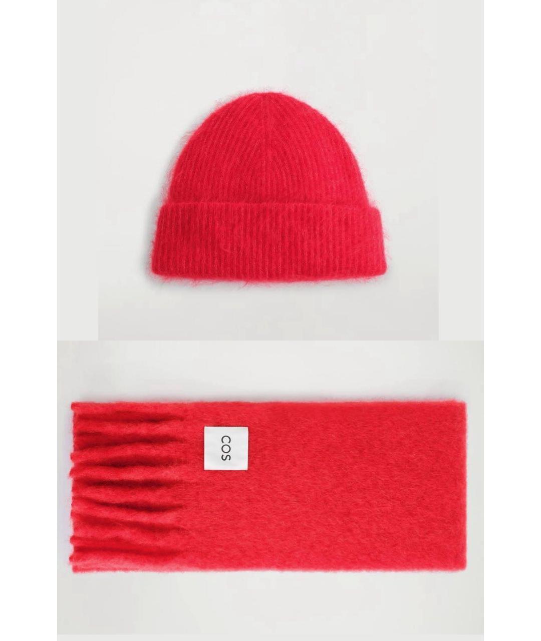 COS Красный шерстяной шарф, фото 9