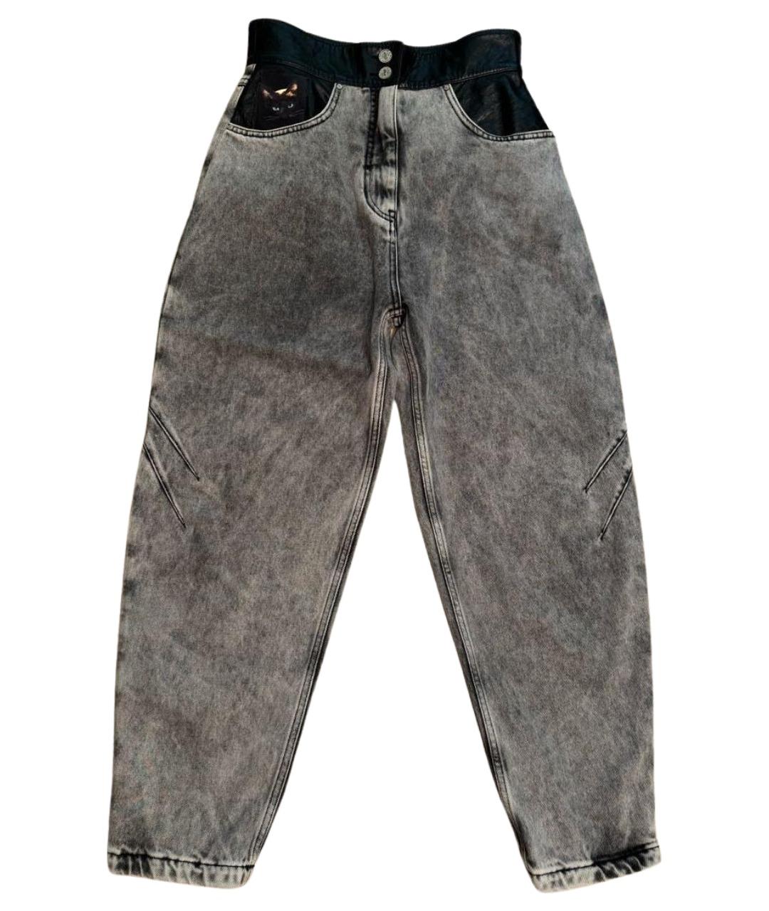 ULYANA SERGEENKO Серые хлопковые прямые джинсы, фото 1