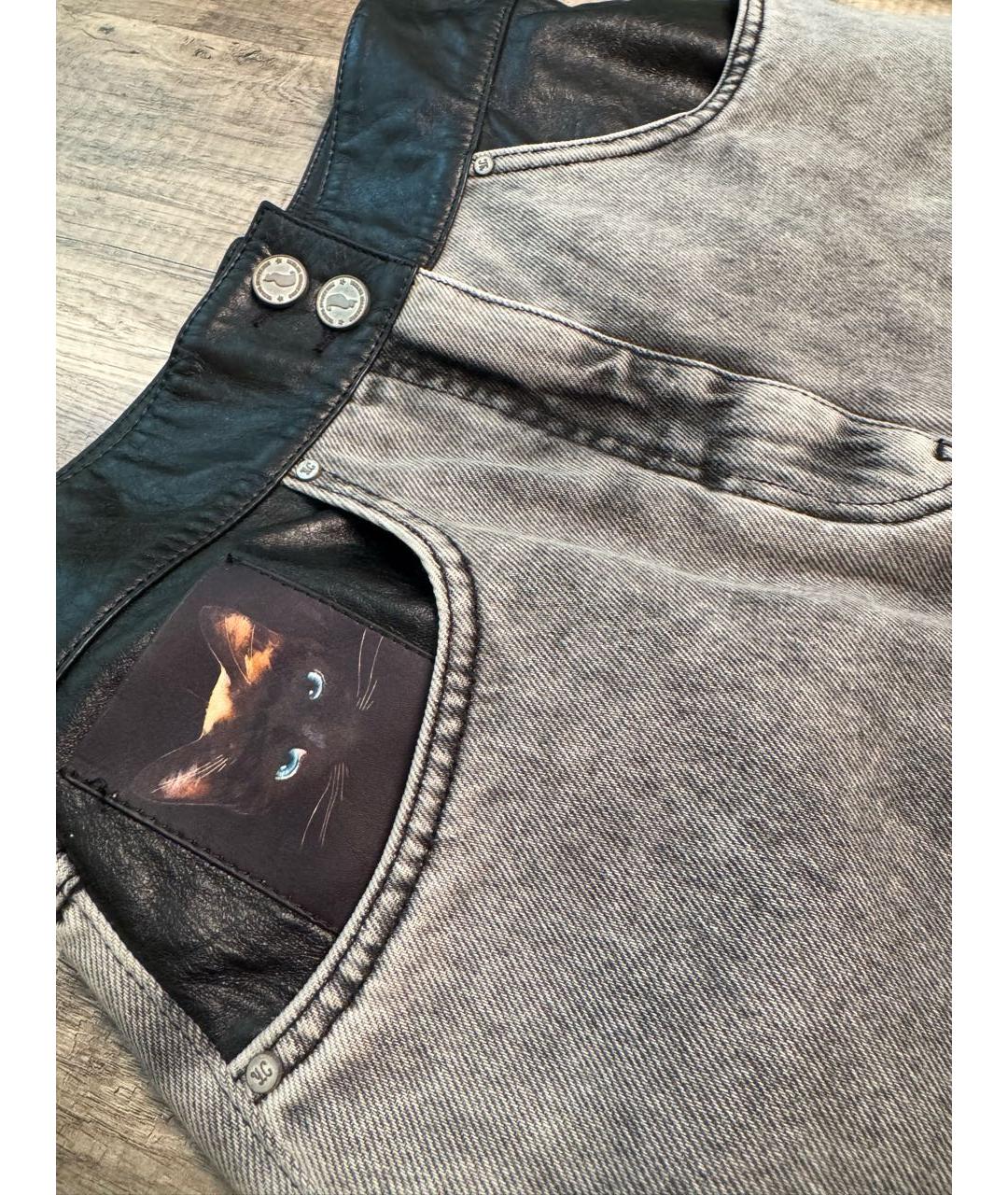 ULYANA SERGEENKO Серые хлопковые прямые джинсы, фото 3