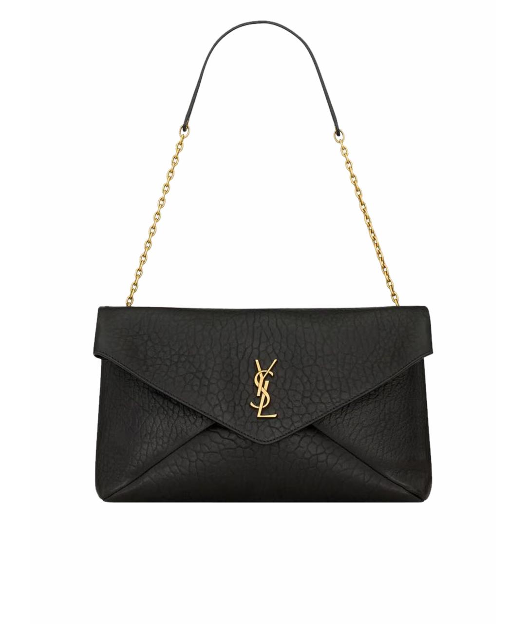 SAINT LAURENT Черная кожаная сумка тоут, фото 1