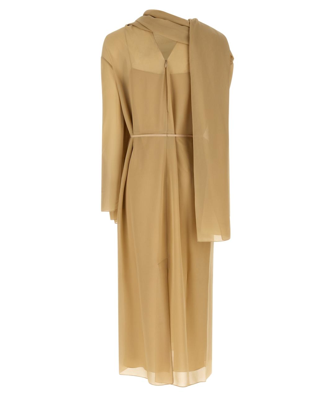 THE ROW Бежевое шелковое повседневное платье, фото 2