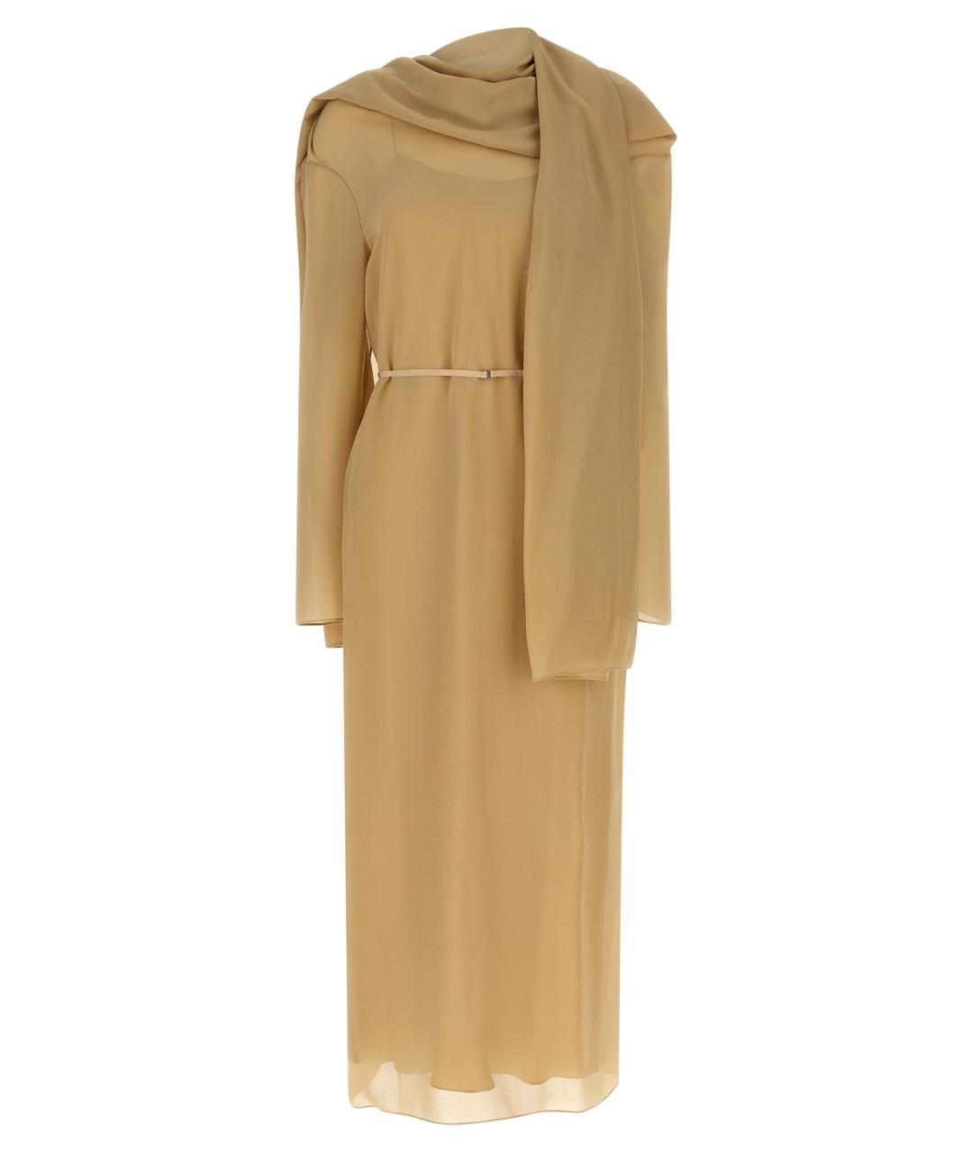 THE ROW Бежевое шелковое повседневное платье, фото 1