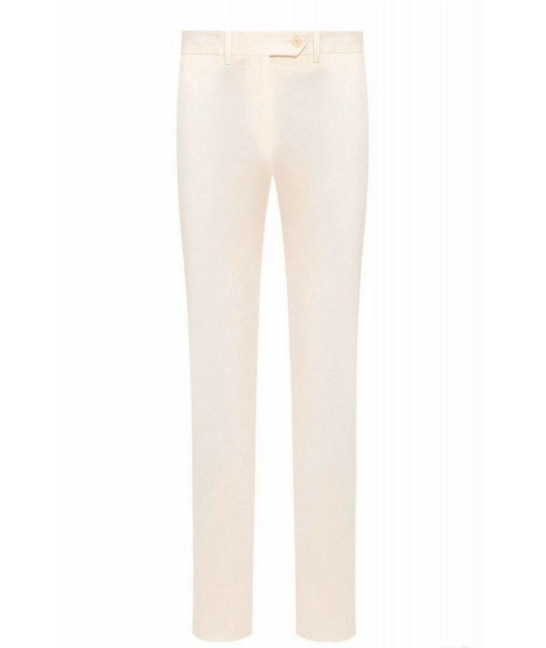 KITON Бежевые хлопковые брюки узкие, фото 5