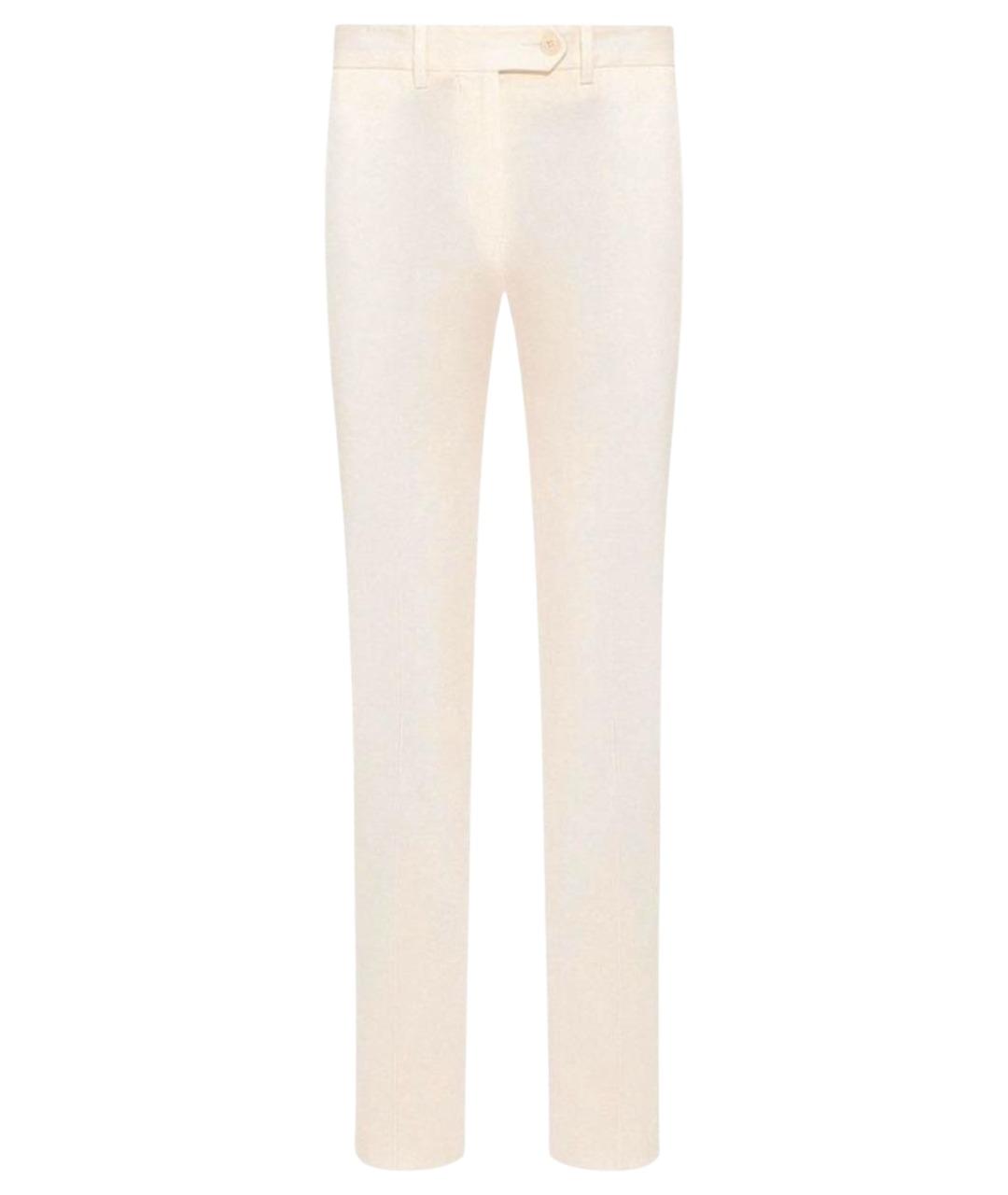 KITON Бежевые хлопковые брюки узкие, фото 1