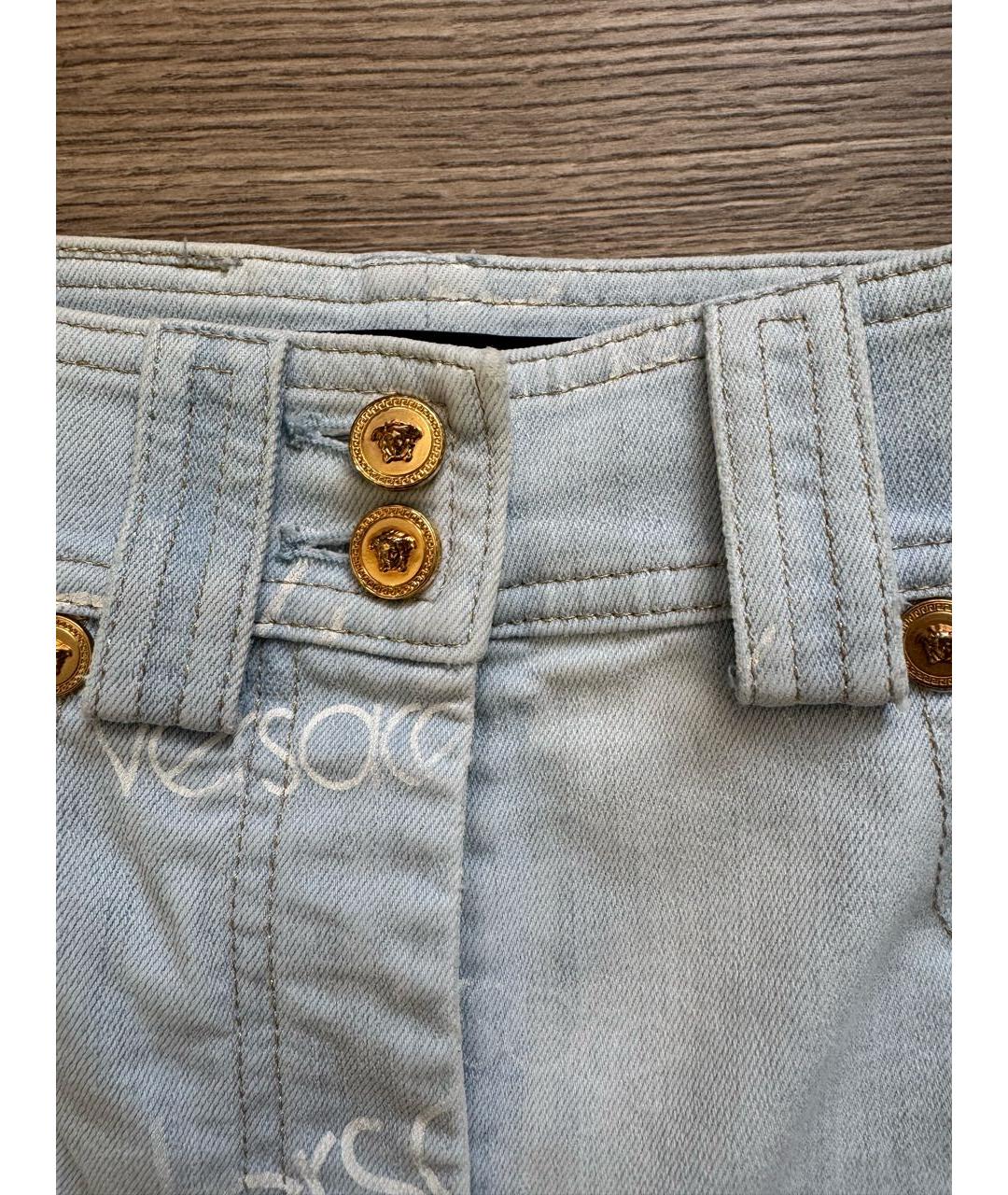 VERSACE Голубые джинсы слим, фото 4