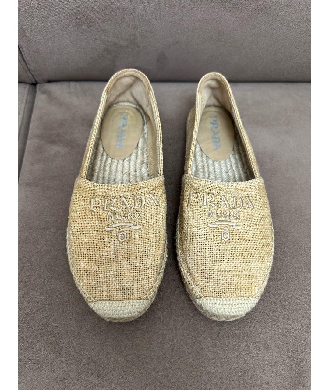 PRADA Бежевые текстильные эспадрильи, фото 2