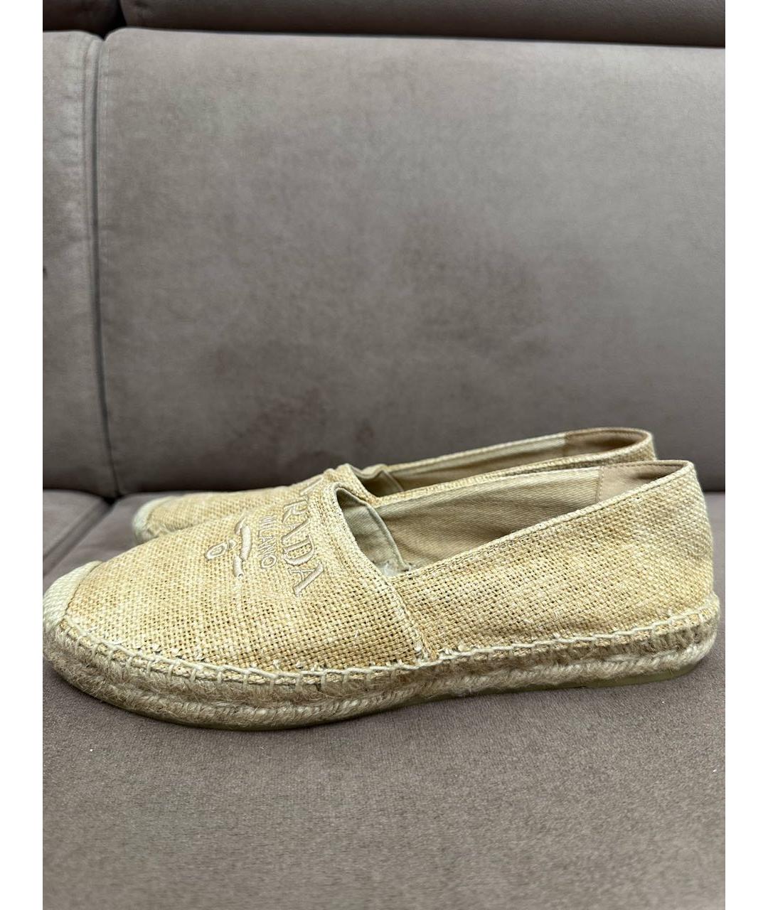 PRADA Бежевые текстильные эспадрильи, фото 6