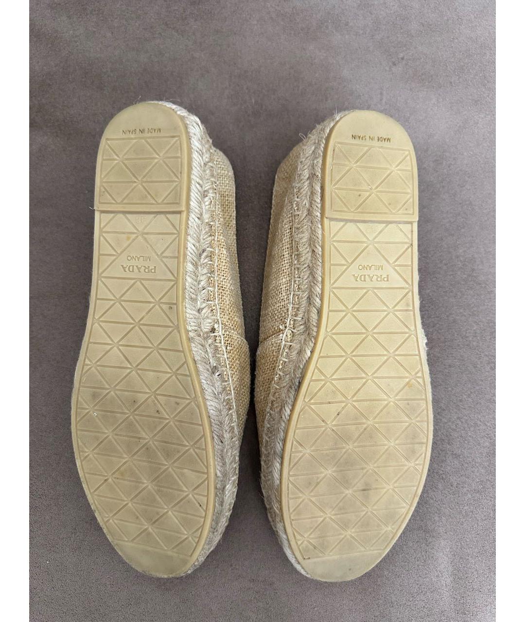 PRADA Бежевые текстильные эспадрильи, фото 5