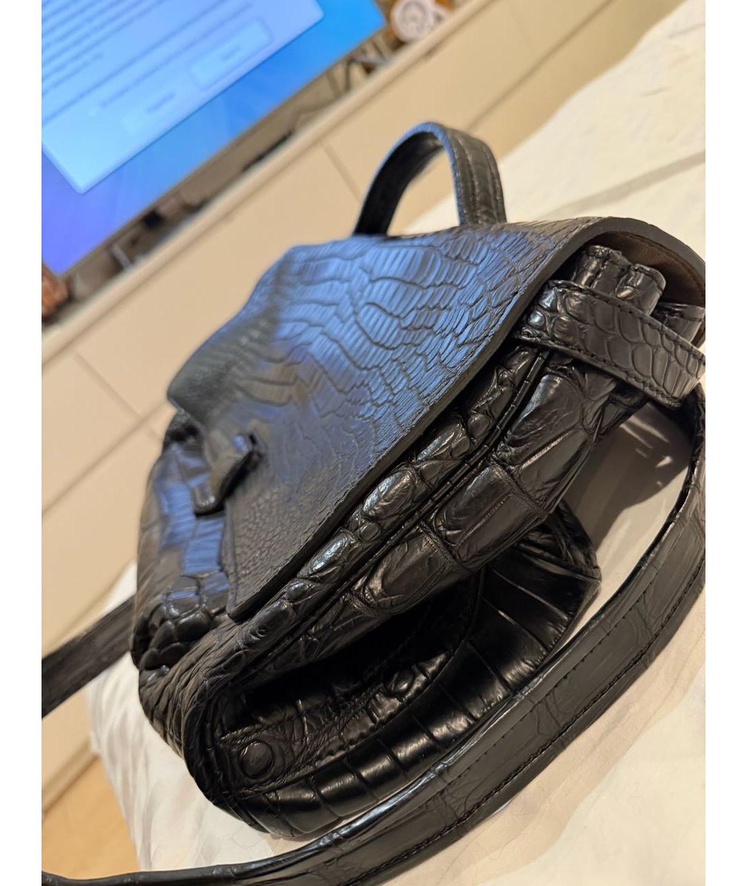 ZAGLIANI Черная кожаная сумка тоут, фото 7