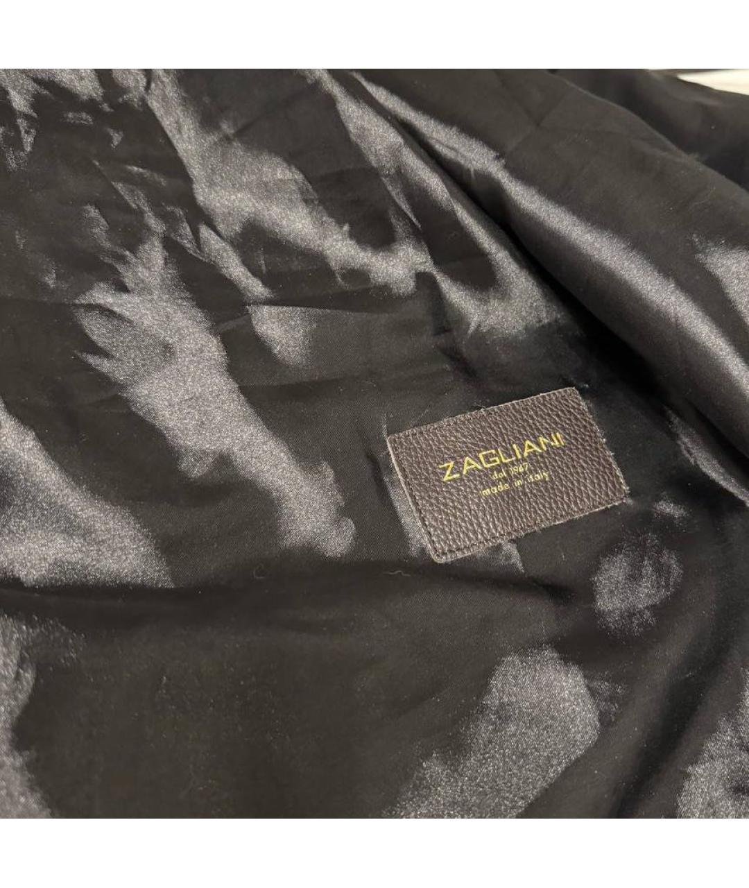 ZAGLIANI Черная кожаная сумка тоут, фото 5