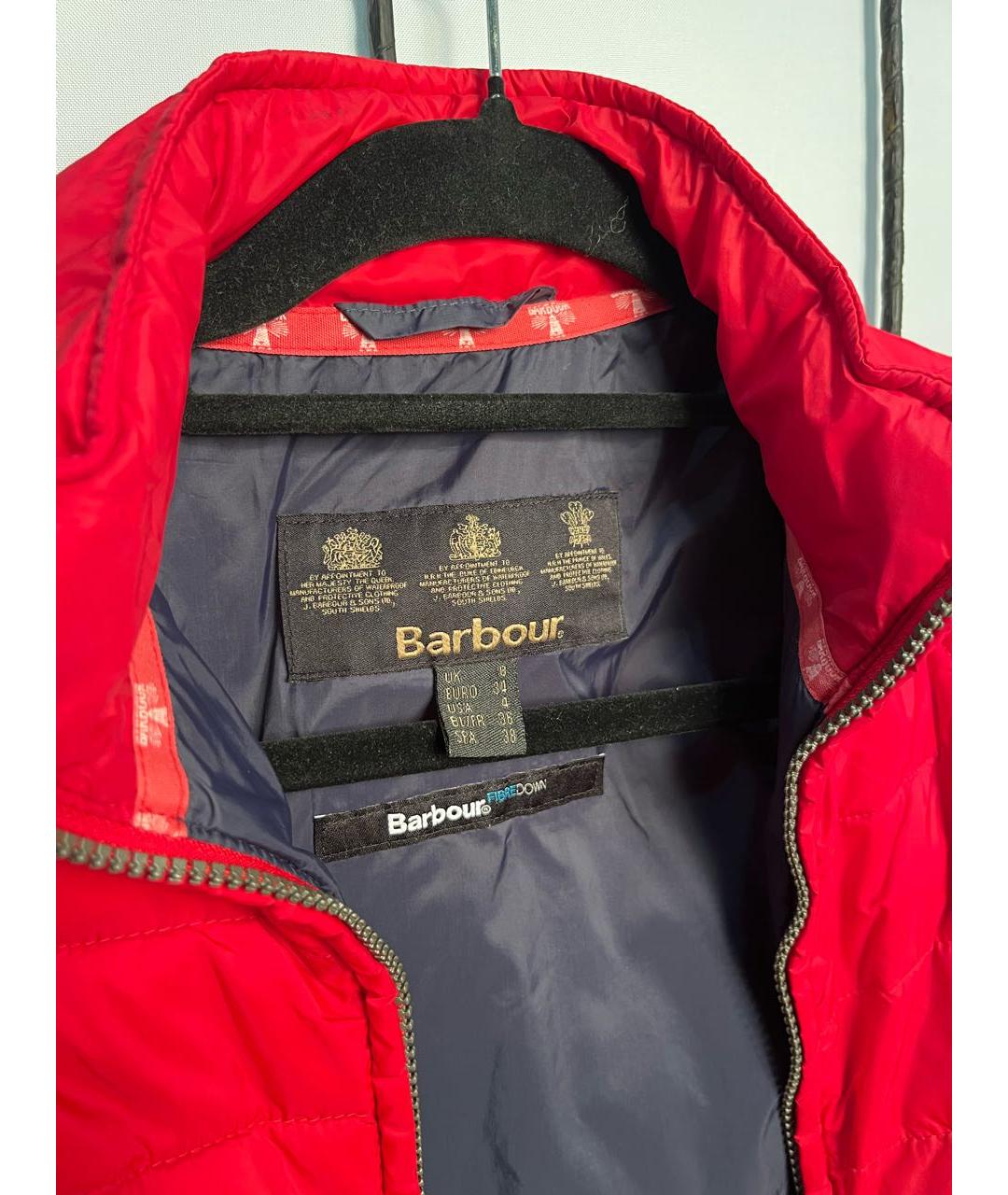 BARBOUR Красная полиамидовая куртка, фото 3