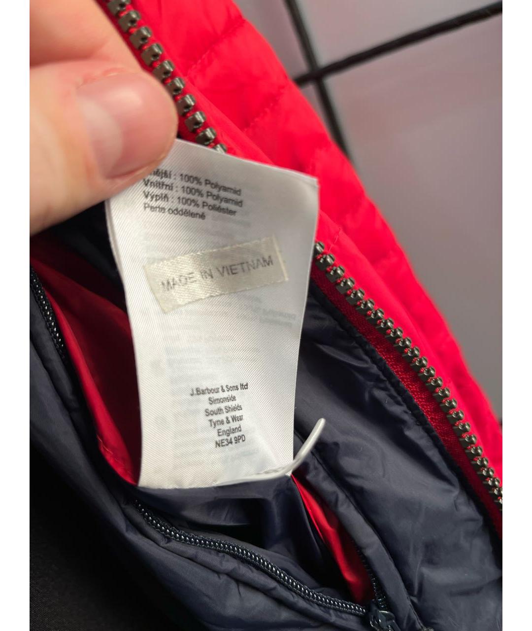 BARBOUR Красная полиамидовая куртка, фото 7