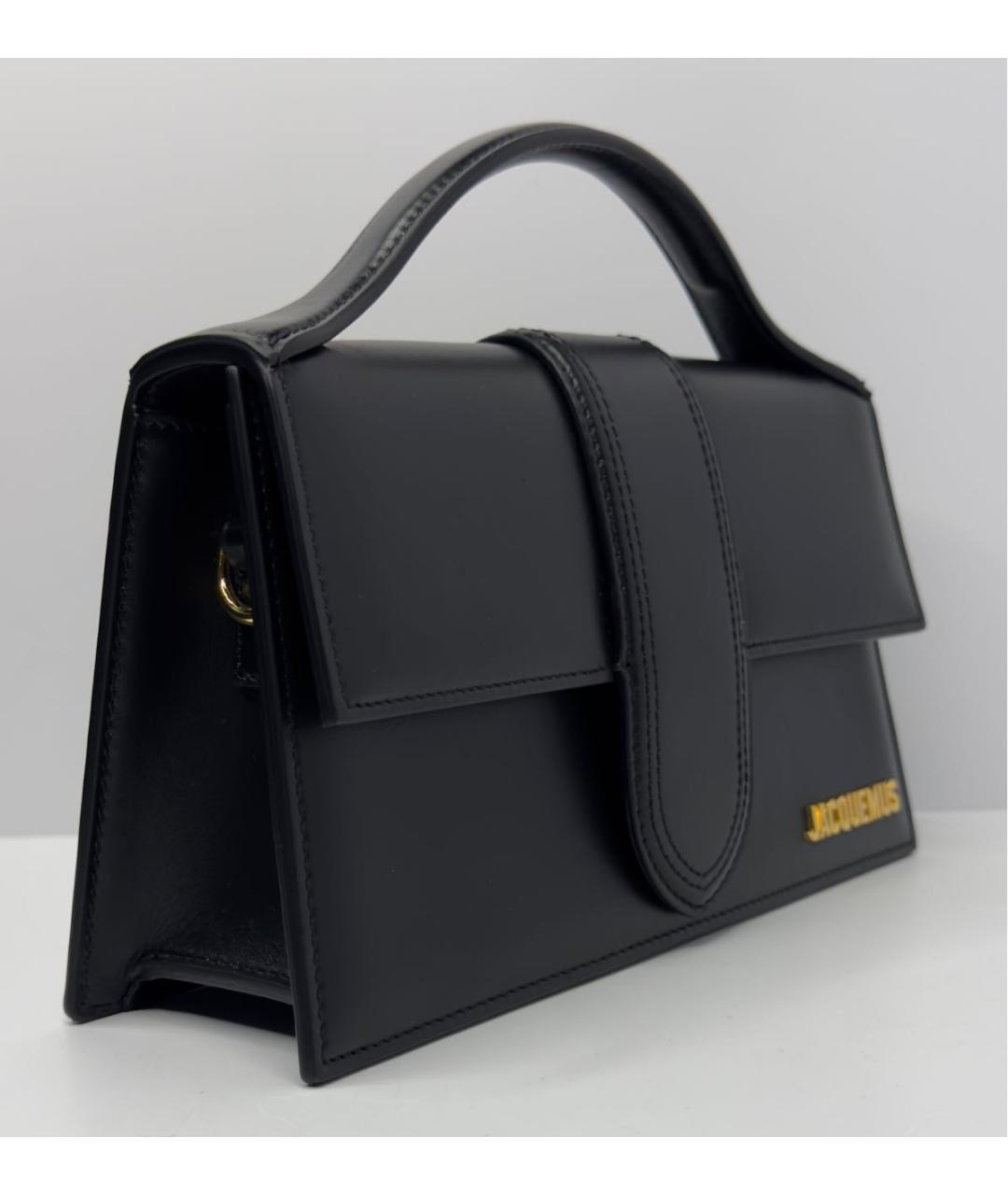 JACQUEMUS Черная кожаная сумка через плечо, фото 2