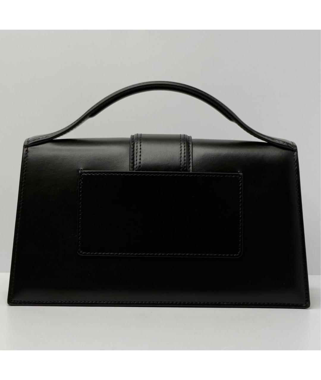 JACQUEMUS Черная кожаная сумка через плечо, фото 3
