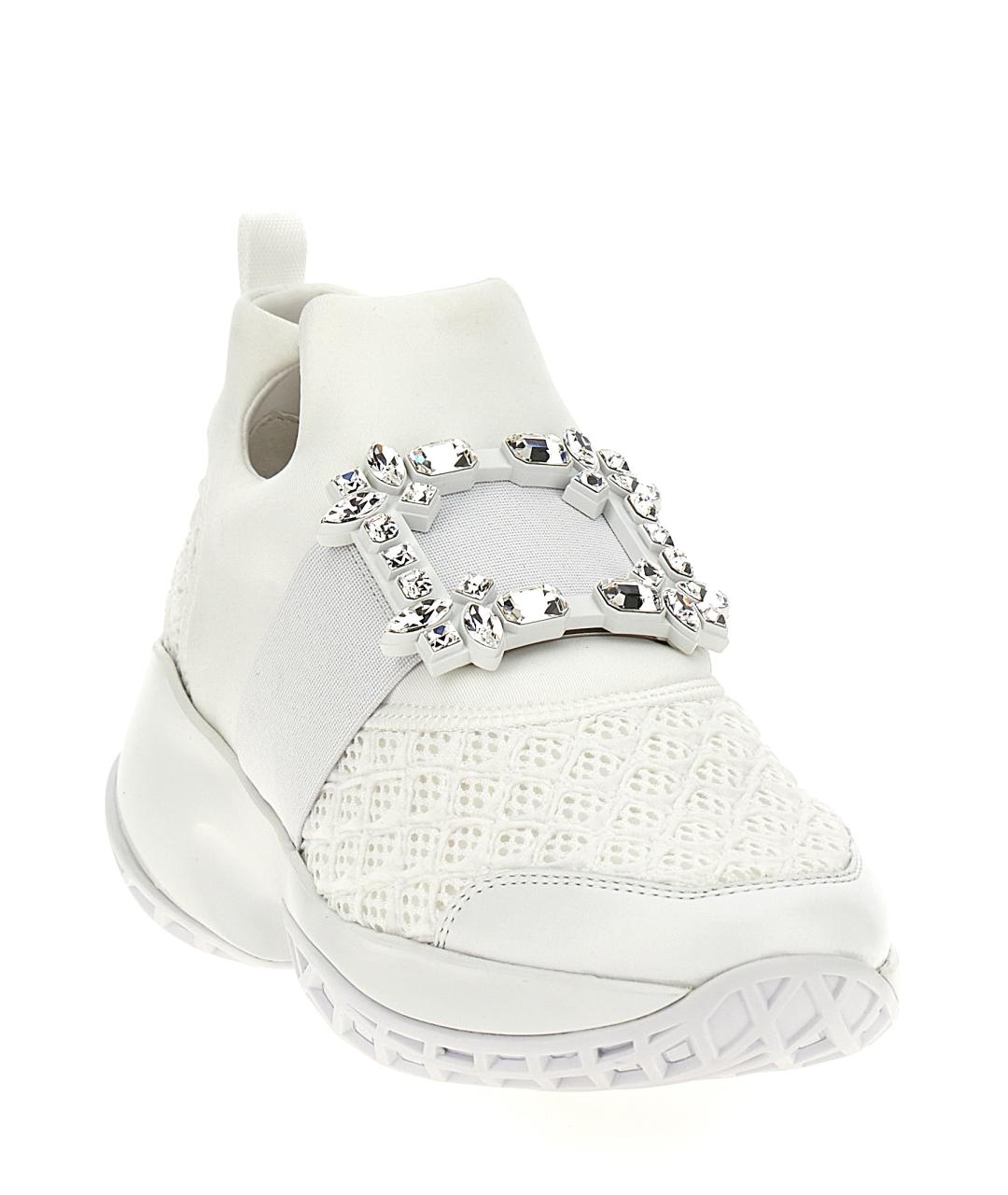 ROGER VIVIER Белые текстильные кроссовки, фото 2