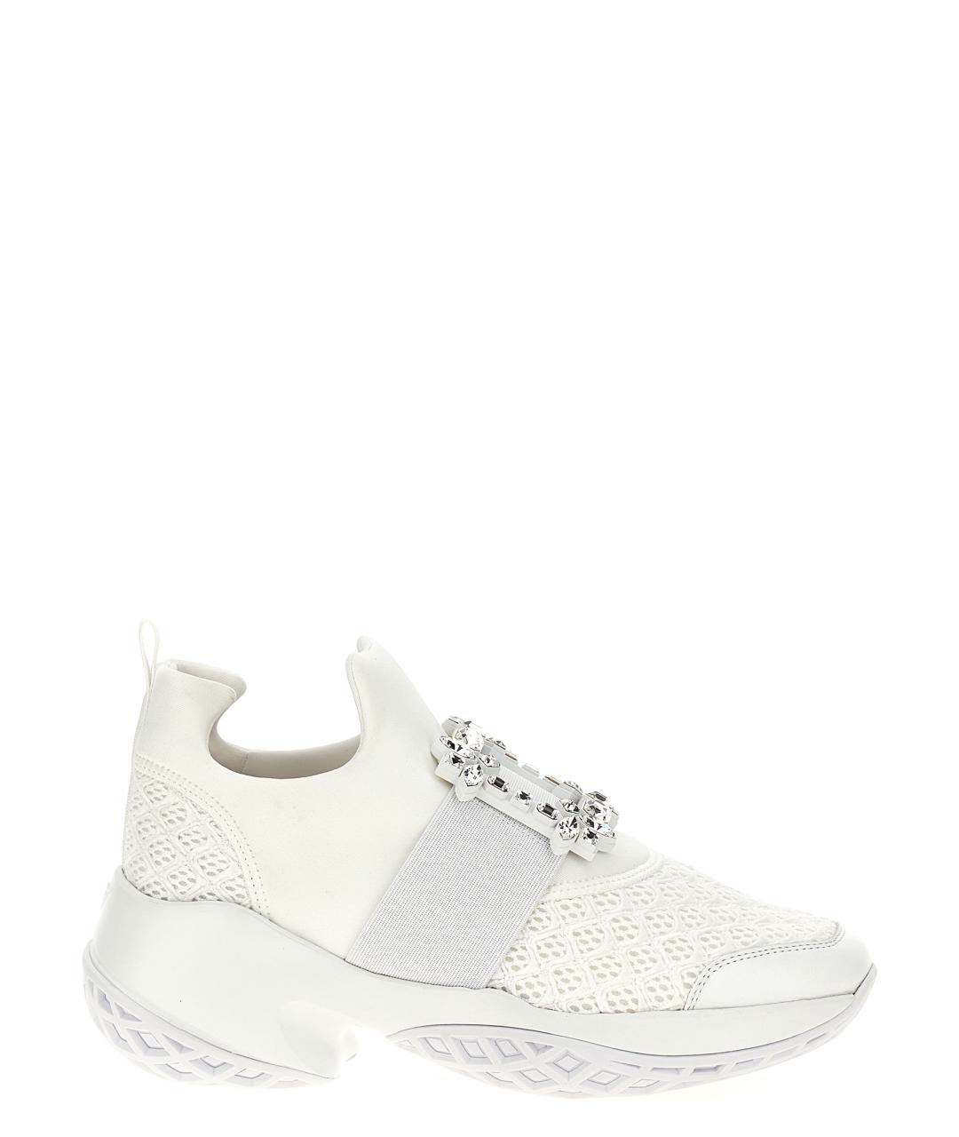 ROGER VIVIER Белые текстильные кроссовки, фото 1