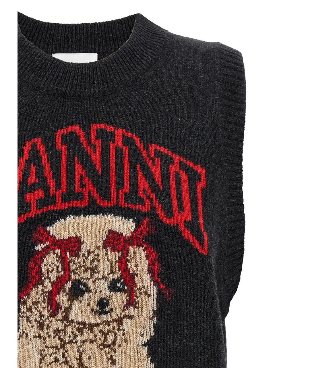 GANNI Черная шерстяная жилетка, фото 3