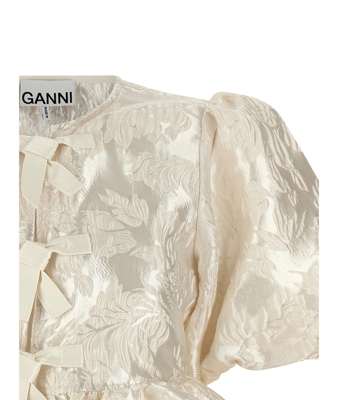 GANNI Белая полиэстеровая блузы, фото 3