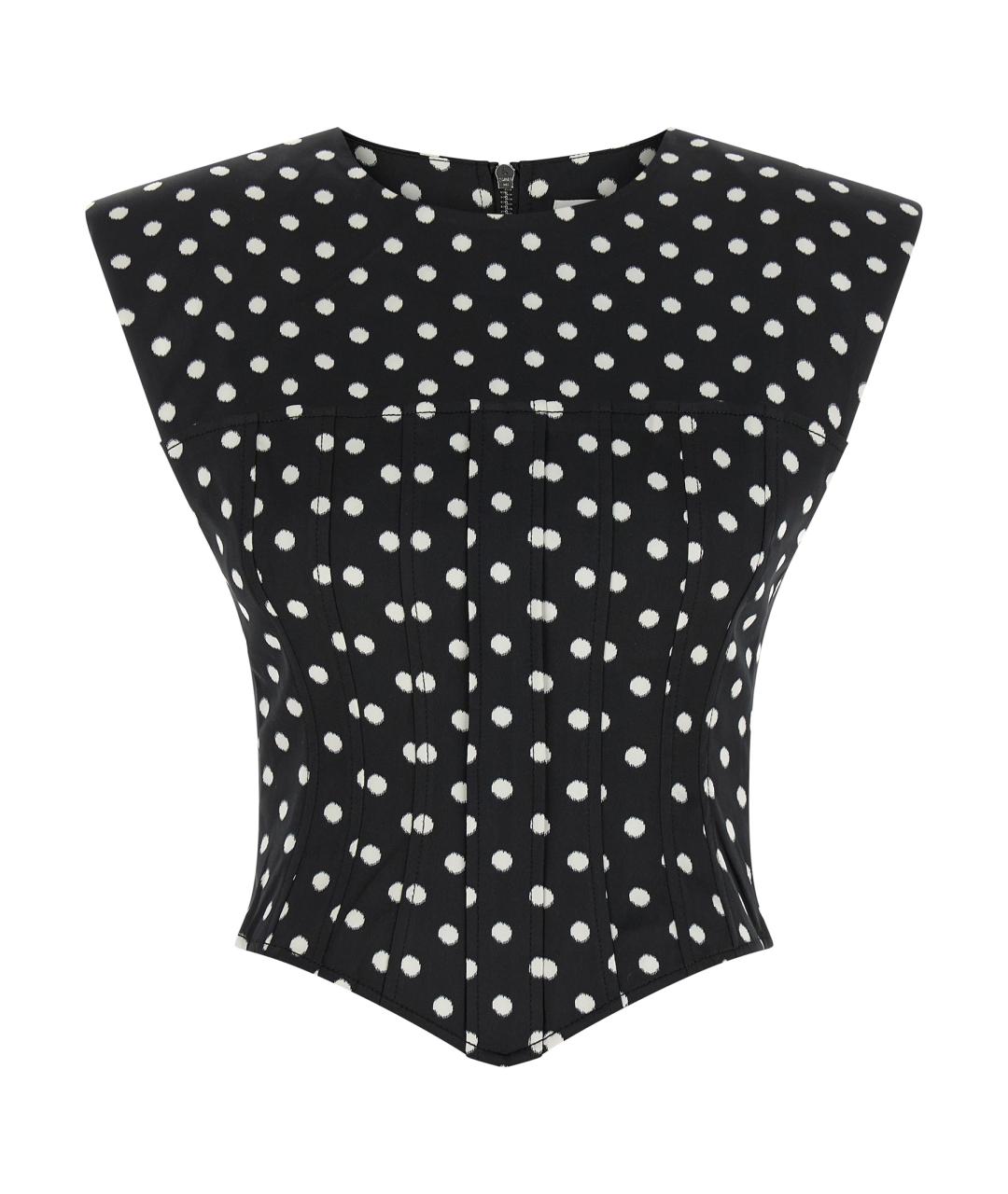 GANNI Черная полиэстеровая майка, фото 1