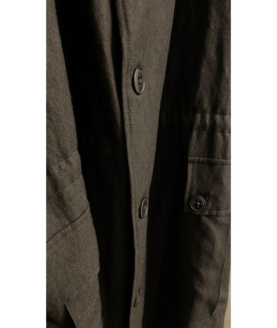 ANN DEMEULEMEESTER Черный шерстяной тренч/плащ, фото 4