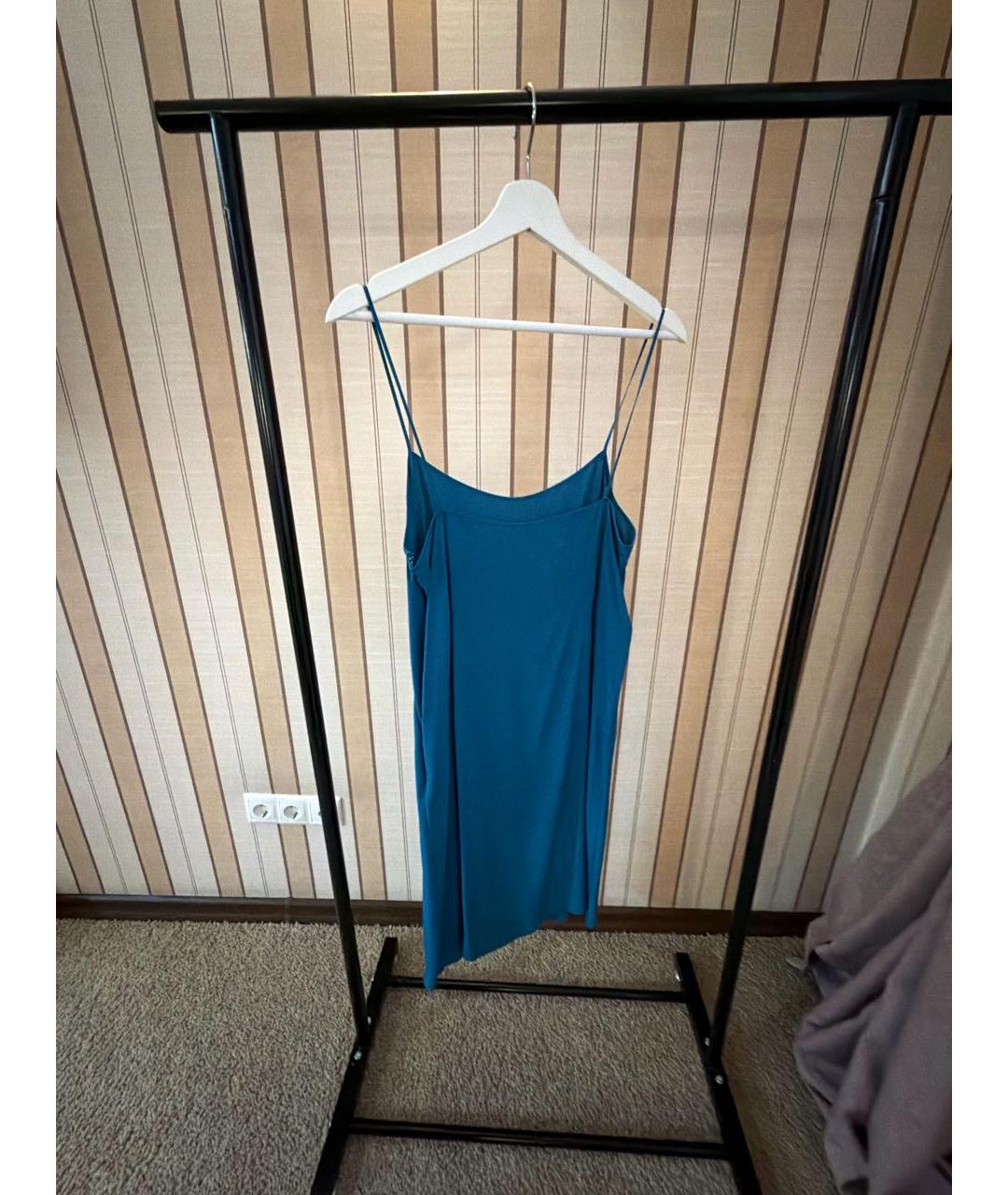 ALBERTA FERRETTI Темно-синее шелковое вечернее платье, фото 6