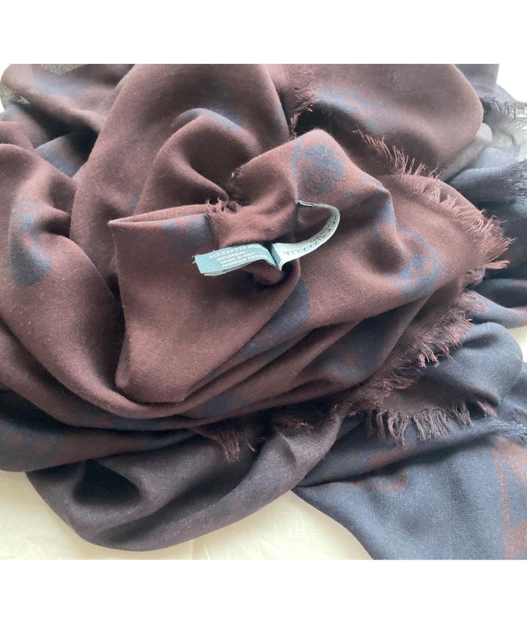 ALEXANDER MCQUEEN Коричневый шерстяной платок, фото 6
