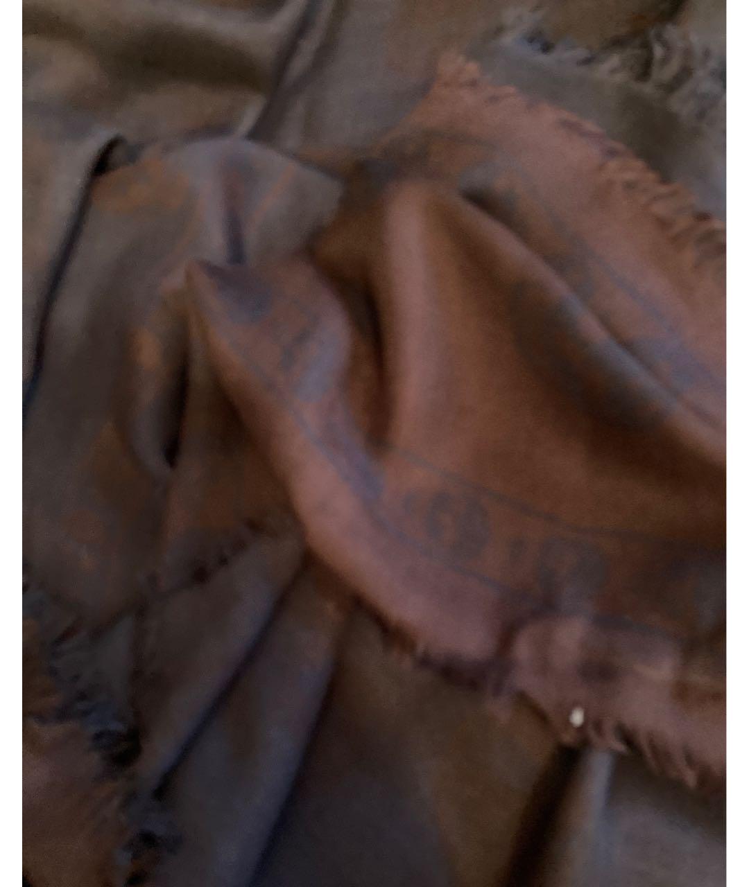 ALEXANDER MCQUEEN Коричневый шерстяной платок, фото 8