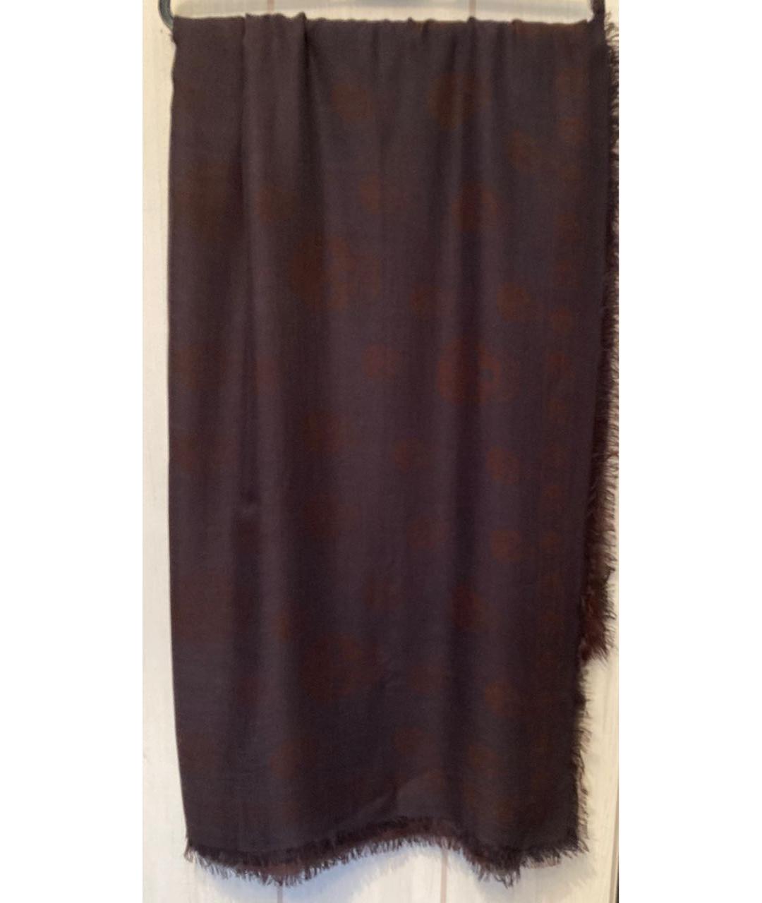 ALEXANDER MCQUEEN Коричневый шерстяной платок, фото 9