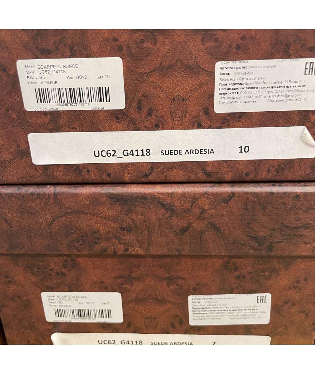 STEFANO RICCI Антрацитовые замшевые высокие ботинки, фото 6