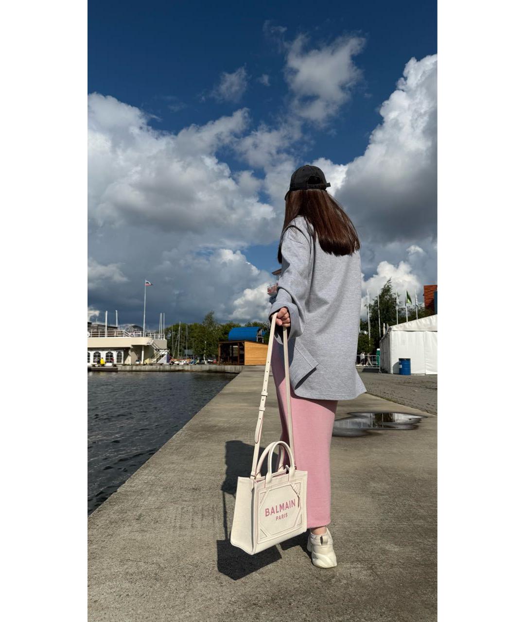 BALMAIN Бежевая деним сумка тоут, фото 5